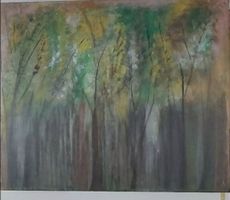 Gemälde: Wald im Herbst handmade 50×60×4