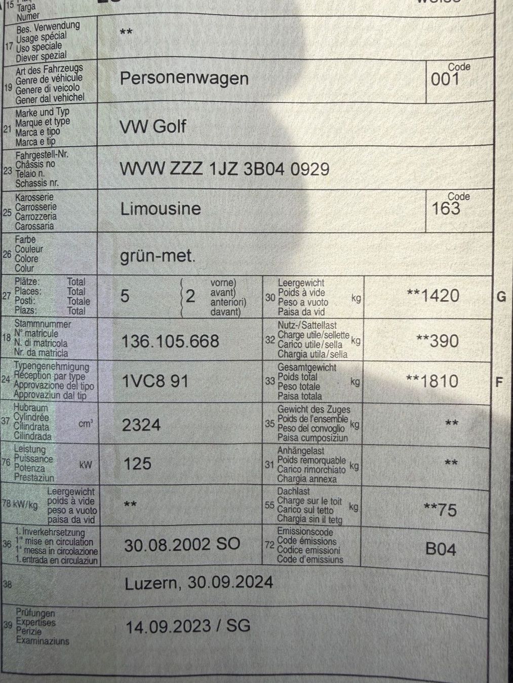 VW Autos: VW Golf 2.3 – Gebraucht aus Reitnau von keistr6 9