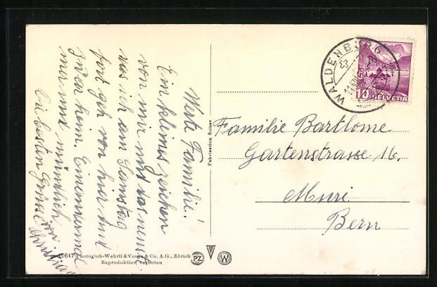Cartoline postali: Waldenburg, Gesamtansicht der Ortschaft – Usato da Berlin venduto da bartko-reher 1