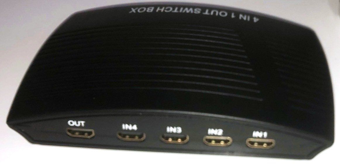 Adapter: HDMI Umschaltbox 4 in 1 out schwarz – Neu und originalverpackt aus St. Gallen von schnaeppchen-preise
