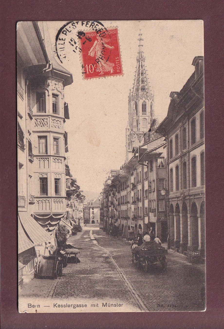 Cartoline postali: BERN - Kesslergasse mit Münster - Kutsche – Usato da Pully venduto da nicecards