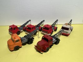 6x alte Wiking Abschleppwagen 1/87