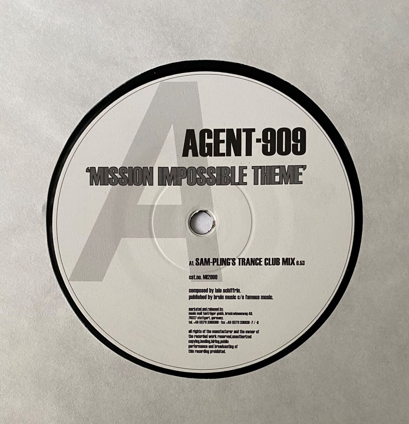 Dischi in vinile: Agent 909, Mission Impossible Theme (Trance) – Nuovo (secondo la descrizione) da Flums venduto da Empe1 2