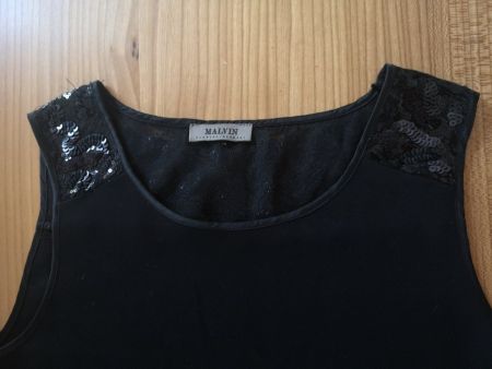 Malvin Hamburg Kleid Etuikleid schwarz mit Pailletten 40/42