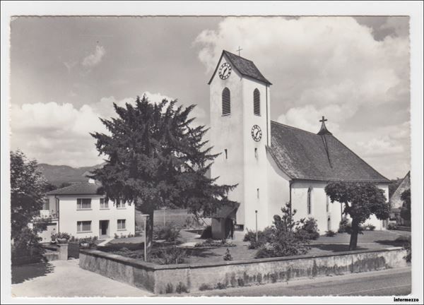 Cartoline postali: Mumpf // Kirche und Pfarrhaus – Antico da Basel venduto da intermezzo12