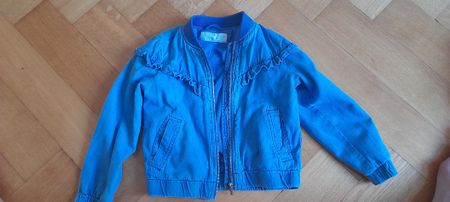 H&M Bomberjacke blau mit Rüschen Grösse 110 gebraucht