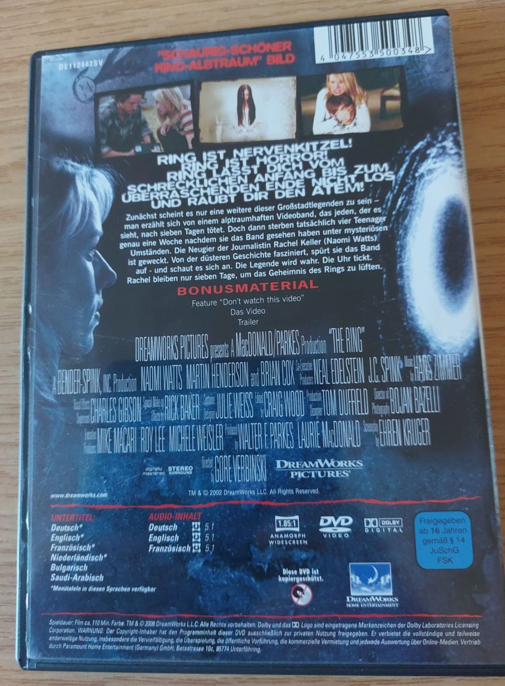 Tutti i DVDs: DVD The Ring - Horrorfilm – Usato da Urtenen-Schönbühl venduto da Kahru 1