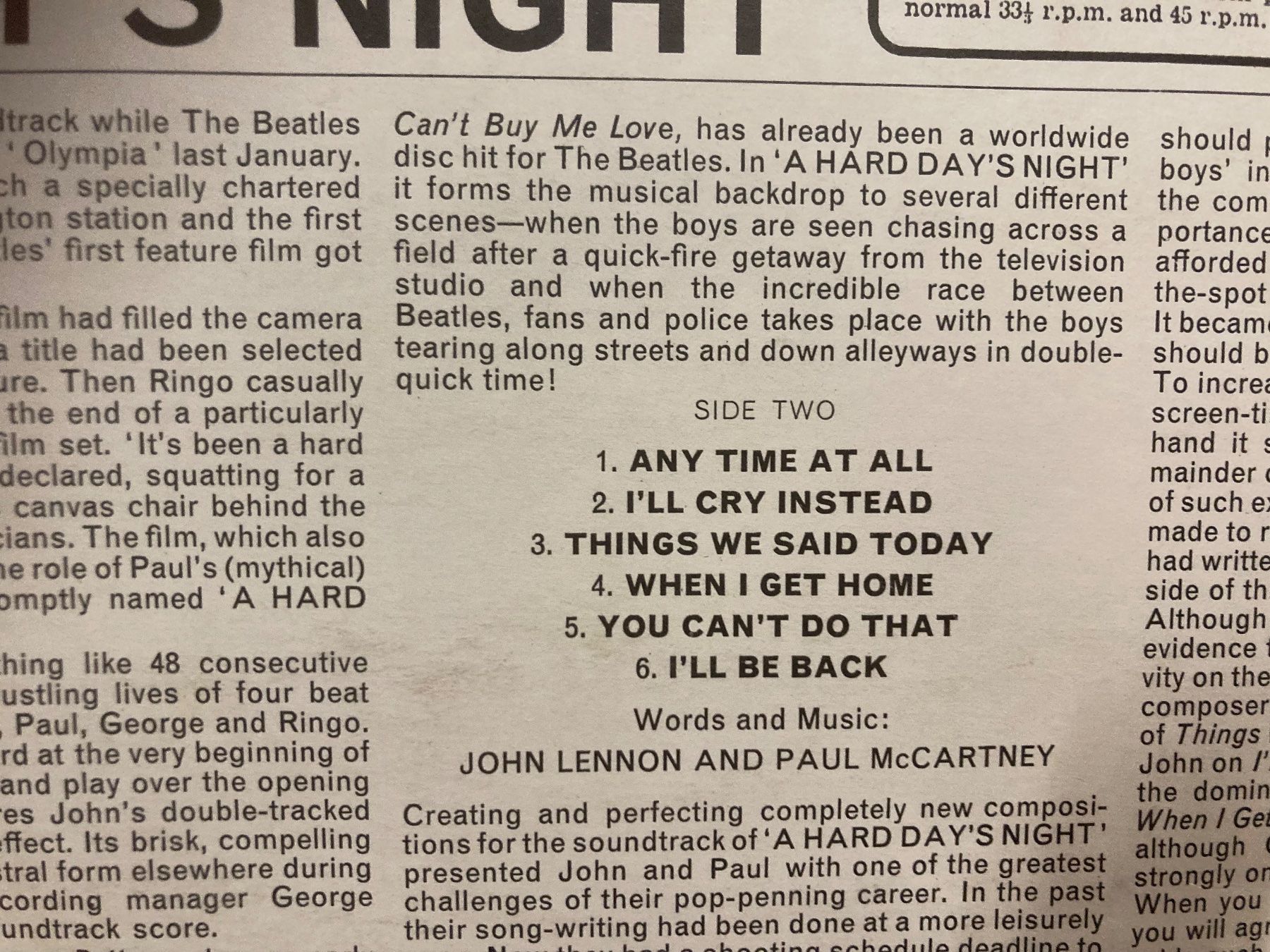 Dischi in vinile: BEATLES - A Hard Day's Night - Lp – Usato da zürich venduto da papalapa 3