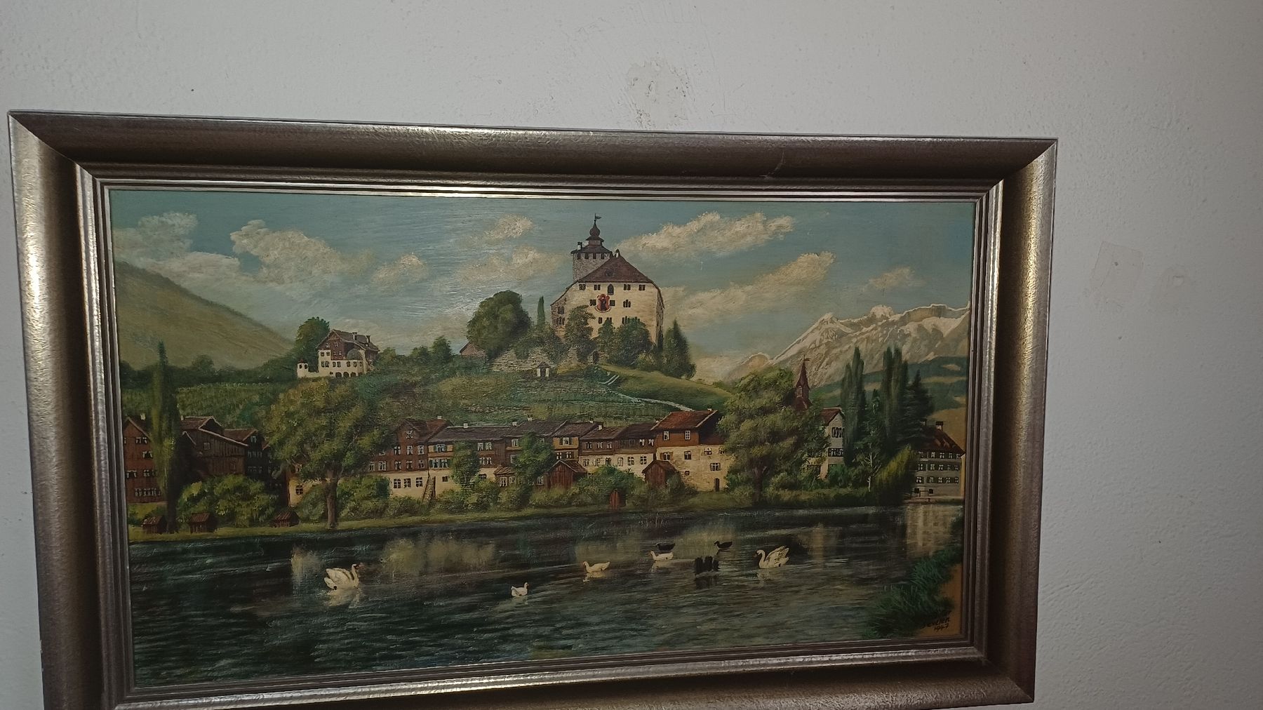 Dipinti: Schönes Hadgemaltes Bild Schloss Werdenberg – Usato da Flawil venduto da Naphtali 1