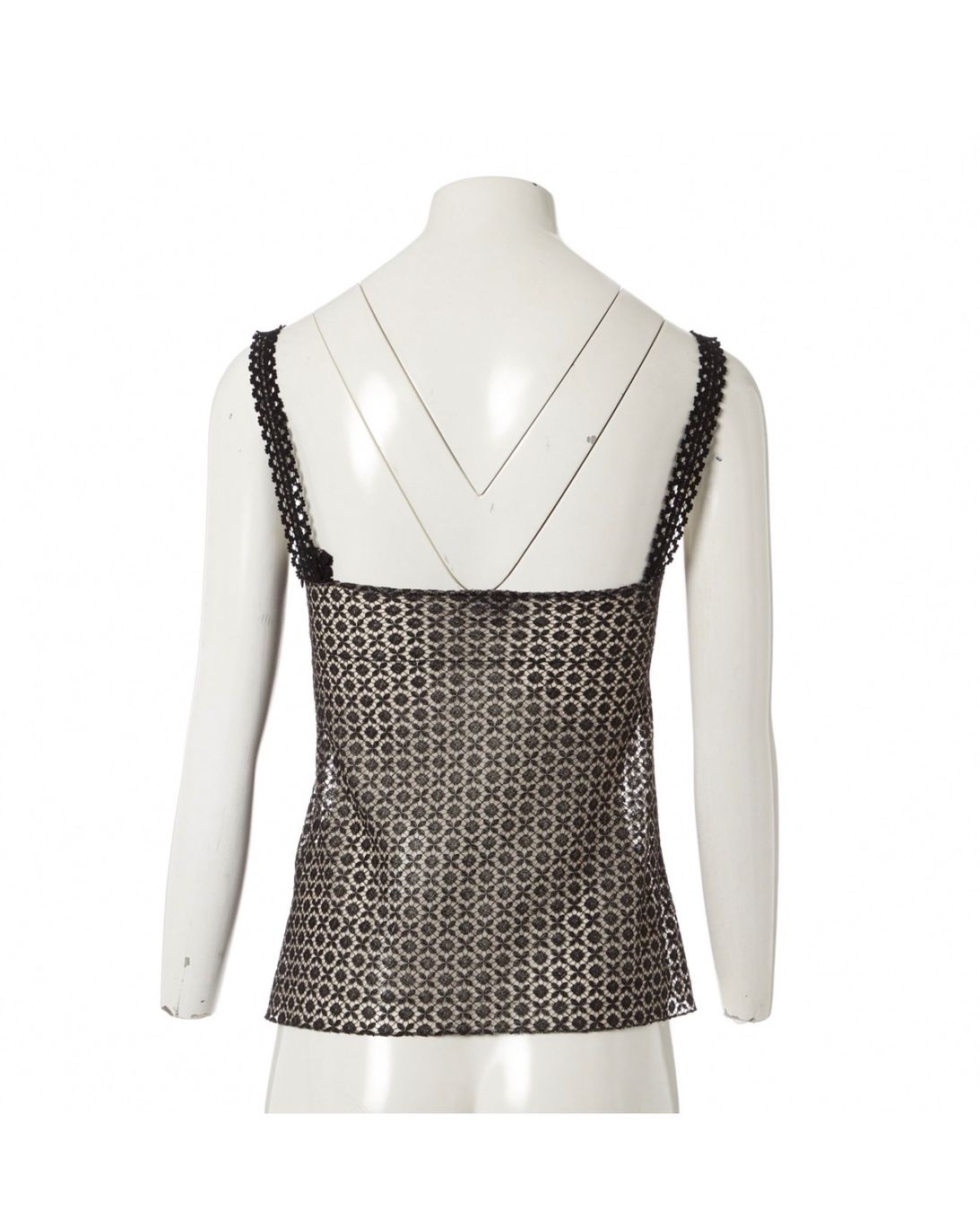 Chanel Top: CHANEL Seidentop Gr. 36 Schwarz/Nude mit Häkelspitz – Usato da Davos Platz venduto da sar_6yvv 1