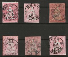 6x Strubel Nr. 24 mit Vollstempel