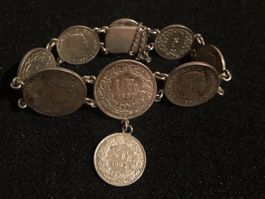 Armband mit diversen Schweizer Münzen gebraucht