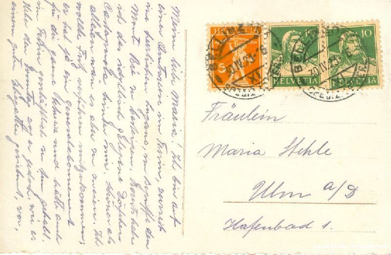 Ansichtskarten: Castagnola - Chiesa di ... + 1923 – Gebraucht aus Emmenbrücke von teestube 1