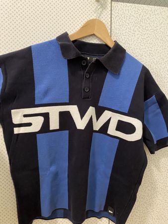 Polo-Shirt STWD blau dunkelblau gestreift Grösse S