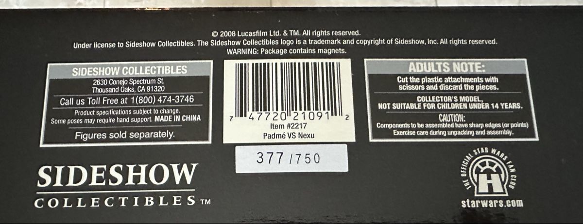Giocattoli: Sideshow Padme vs Nexu diorama édition limitée à 750 – Nuovo e nell'imballaggio originale da Sion venduto da BricEnBroc 2