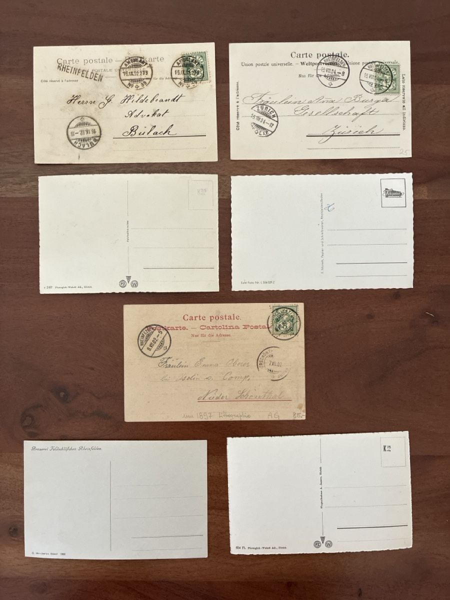 Cartoline postali: 14 Ansichtskarten Schweiz von Rheinfelden AG – Usato da Oftringen venduto da Cla.vD.74 1