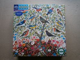 Puzzle 1000 Teile Baum mit verschieden Vogel