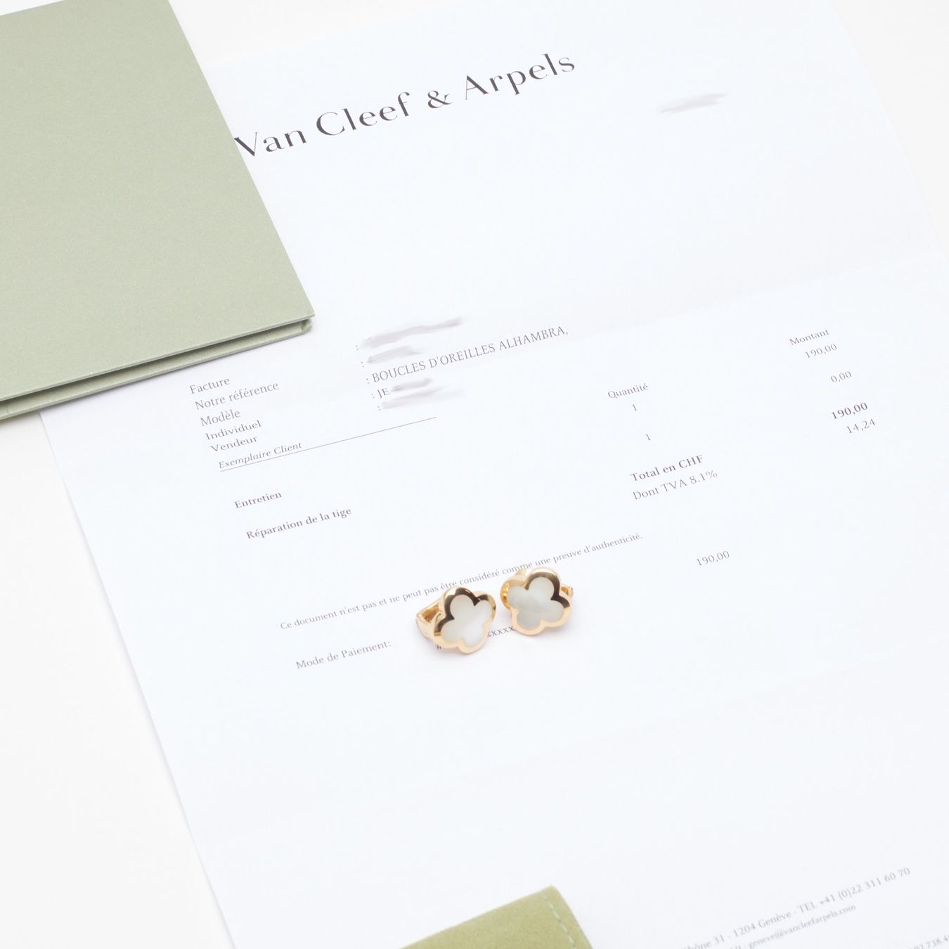 Orecchini pendenti & Orecchini a lobo: Authentiques Boucles d’oreilles VAN CLEEF ARPELS Alhambra – Nuovo (secondo la descrizione) da Carouge GE venduto da TLD 7