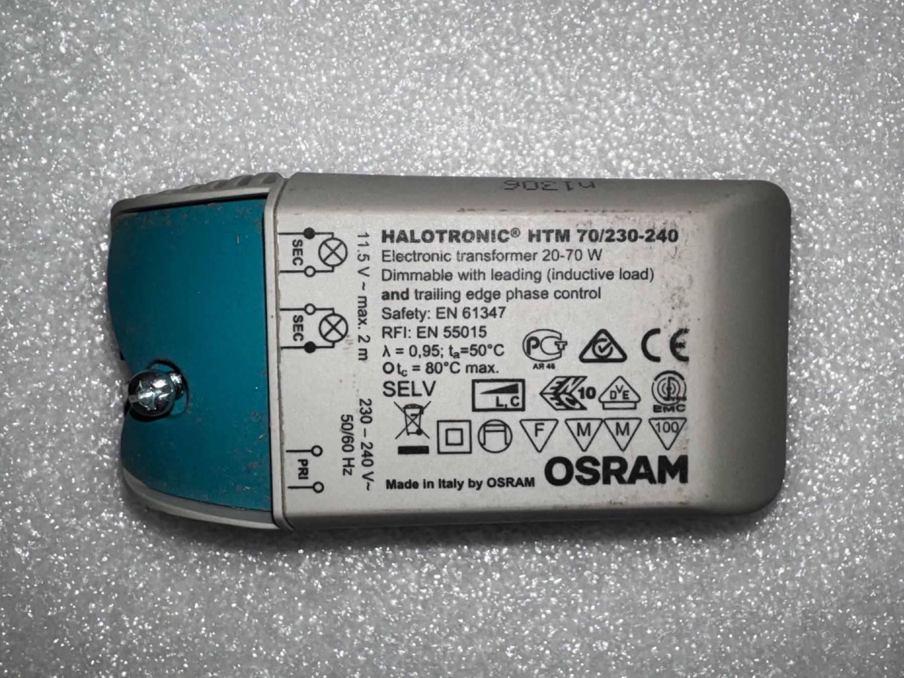 Componenti elettronici: OSRAM Halotronic HTM 70/230-240 Transformator 20-70W, 21 St. – Nuovo (secondo la descrizione) da Dällikon venduto da Arkana_23