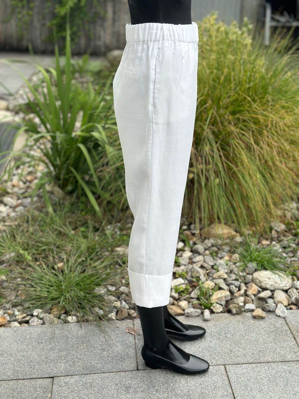 Zara Pantaloni: Leichte Sommerhose, Leinen, Weiss, Gr. 38 – Nuovo (secondo la descrizione) da Zufikon venduto da Modestil365 4