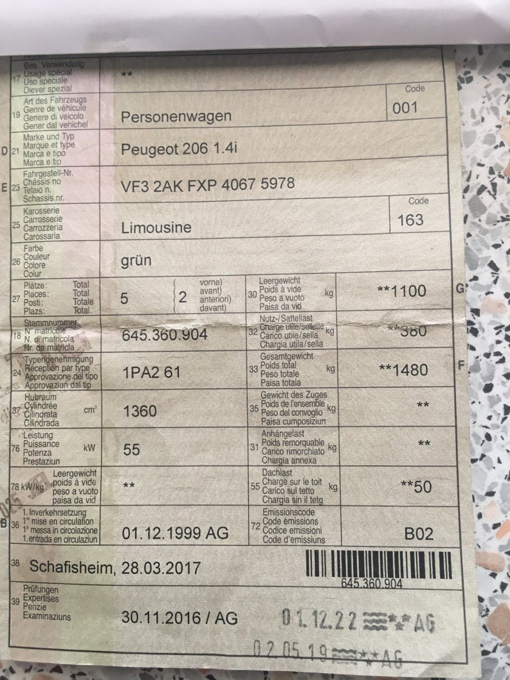 Peugeot Automobili: Peugeot 206 1.4 i – Usato da Birrwil venduto da ihc_hq2g 9