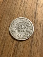 Pièce de monnaie 1/2 Franc Suisse Helvétia 1898