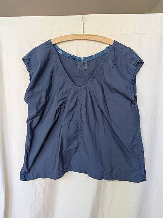 Blusentop Baumwolle graublau Gr. 44