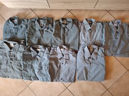 9 Stk alte Armee Militär Hemden