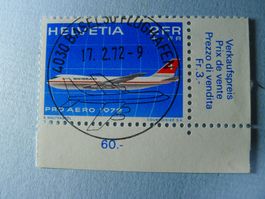 1972 Swissair JUMBO  Pro Aero, F47, ET Vollstempel BASEL ORT