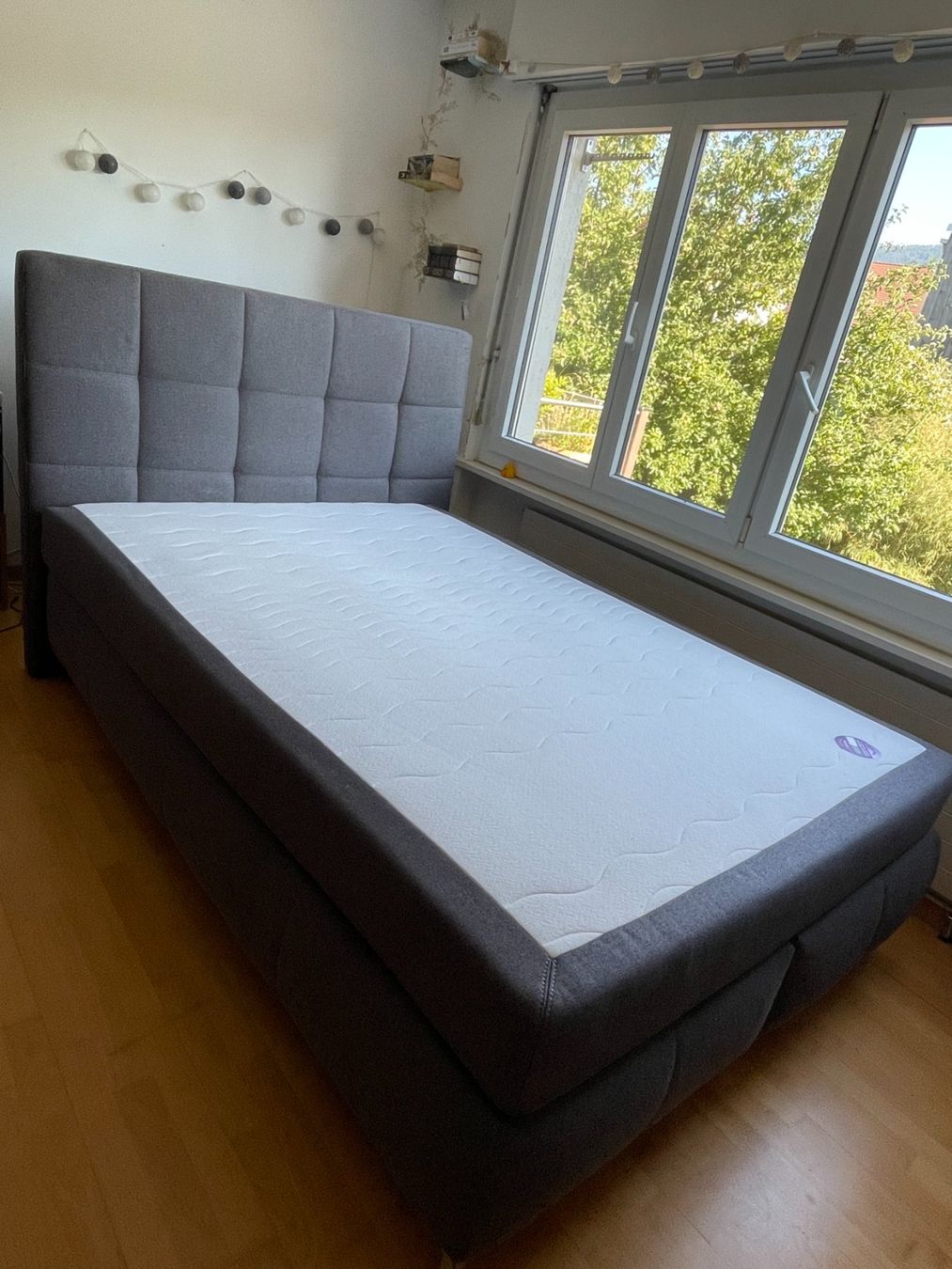 Lits: BOXSPRINGBETT / Lit BOXSPRING 140 x 200 gris anthracite – D'occasion à Vicques par nat72 1