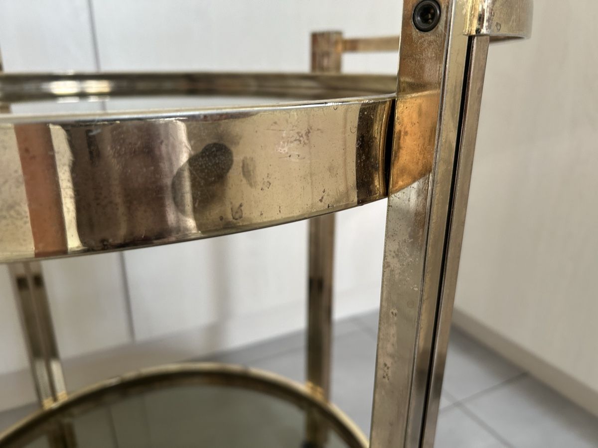 Servierwagen: Servierwagen Metall Glas geraucht ca. 50 cm Durchmesser – Gebraucht aus Lanzenhäusern von vic63 6