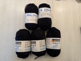 Schachenmayr Wash + Filz-it fine, Nr. 00101 schwarz, NEU!