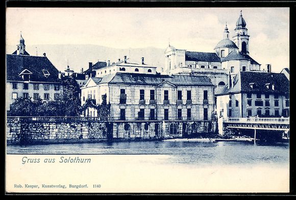 Cartoline postali: Solothurn, Flussufer mit Häusern, Brüc – Usato da Berlin venduto da bartko-reher