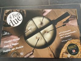 Neue Fondue Pfanne vier Abteile 25 cm durchmesser