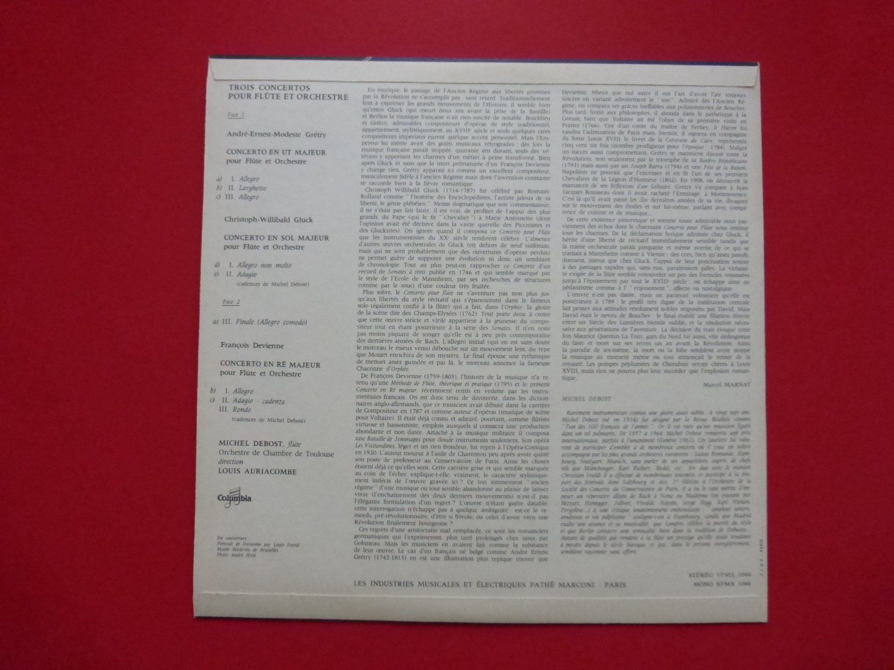 Dischi in vinile: Devienne, Grétry, Gluck, Michel Debost, Louis Auriacombe, – Usato da Zürich venduto da Swiss62 1