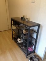 Schuhregal Metall Holz Optik 4 Ablagen guter Zustand