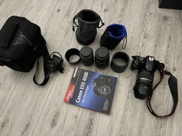 Canon EOS 450D, Canon 100mm Makro USM, Canon 55-250mm, etc.