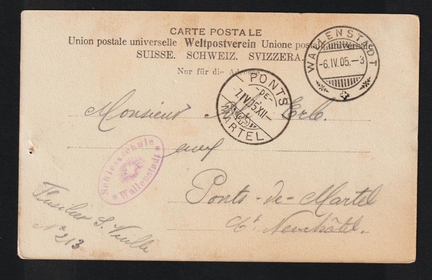 Cartoline postali: PK Wallenstadt Kasernen – Usato da Siebnen venduto da Fstaehli 1