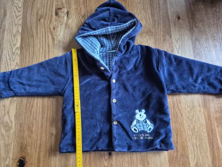 Baby-Jungen Kapuzenpullover Gr. 86, Teddybär, blau