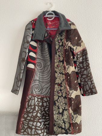 Desigual Patchwork Coat, Unique Design, Size S