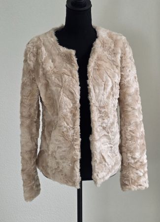 MNG Kunstpelz Jacke beige Grösse S Top Zustand