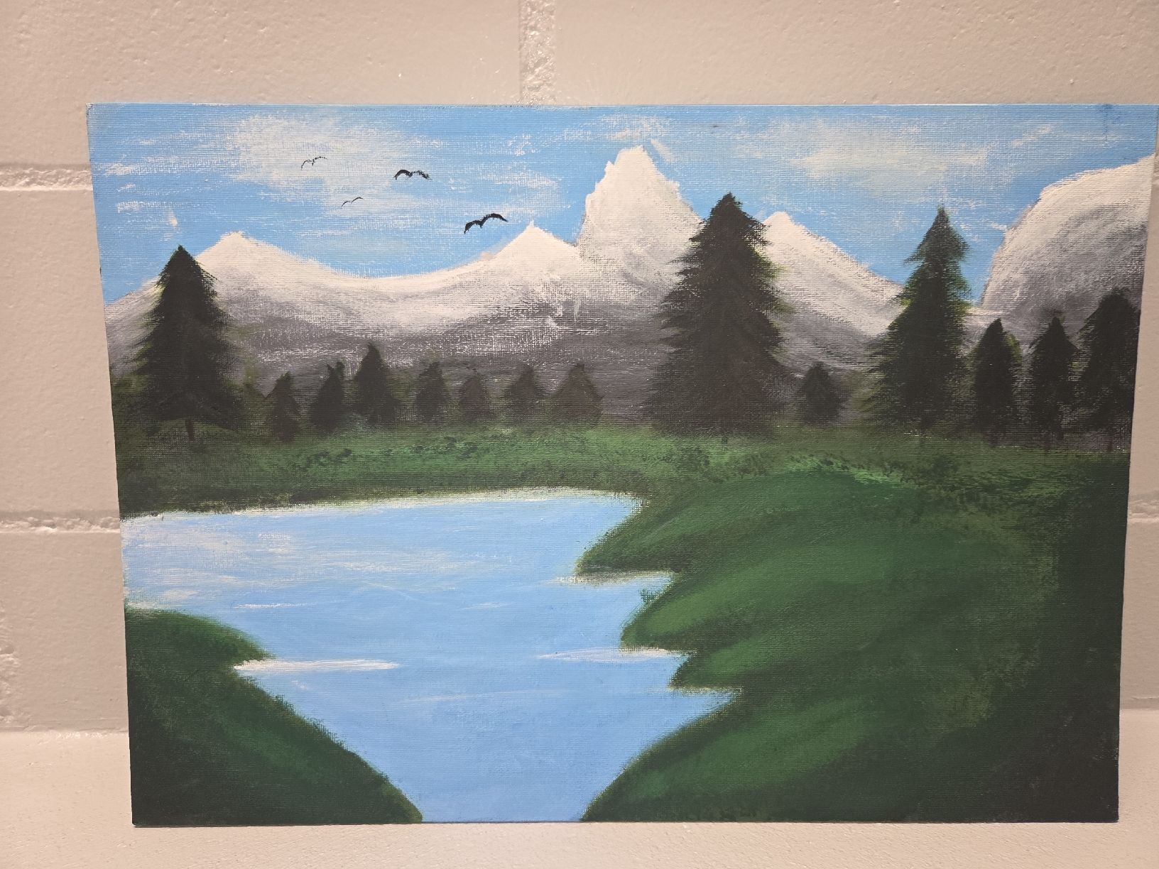 Dipinti: Original Gemälde, Winterlandschaft mit See, Handgemalt – Nuovo (secondo la descrizione) da Wald ZH venduto da mcbento 1