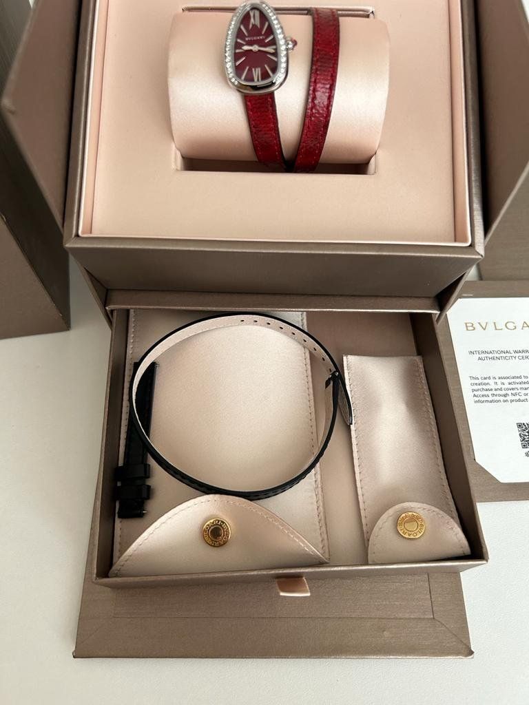 Bulgari Orologi: Bulgari Serpenti rot 27mm quartz with diamonds – Nuovo e nell'imballaggio originale da Pfäffikon SZ venduto da EMMA0111 4