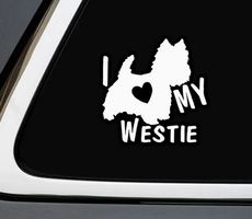 HERZIGER AUTOAUFKLEBER *I LOVE MY WESTIE* NEU
