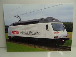 Postkarte SBB Lokomotive Re 460 021 "Ascom verbindet Mensch"