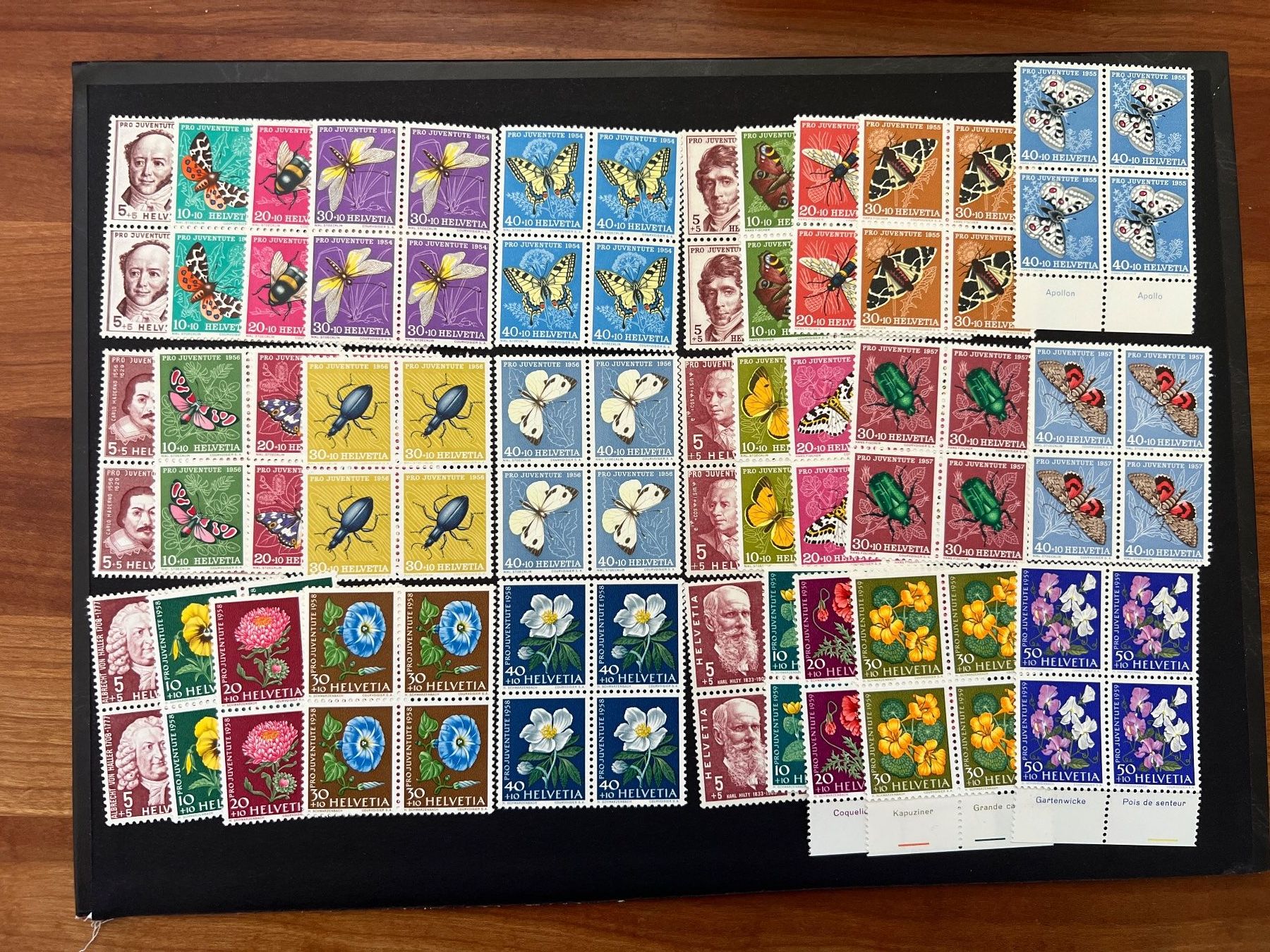 Tutti i francobolli: Pro Juventute Sammlung 1913-1957 Viererblock postfrisch 1a – Nuovo (secondo la descrizione) da Hinwil venduto da Sidi4 8