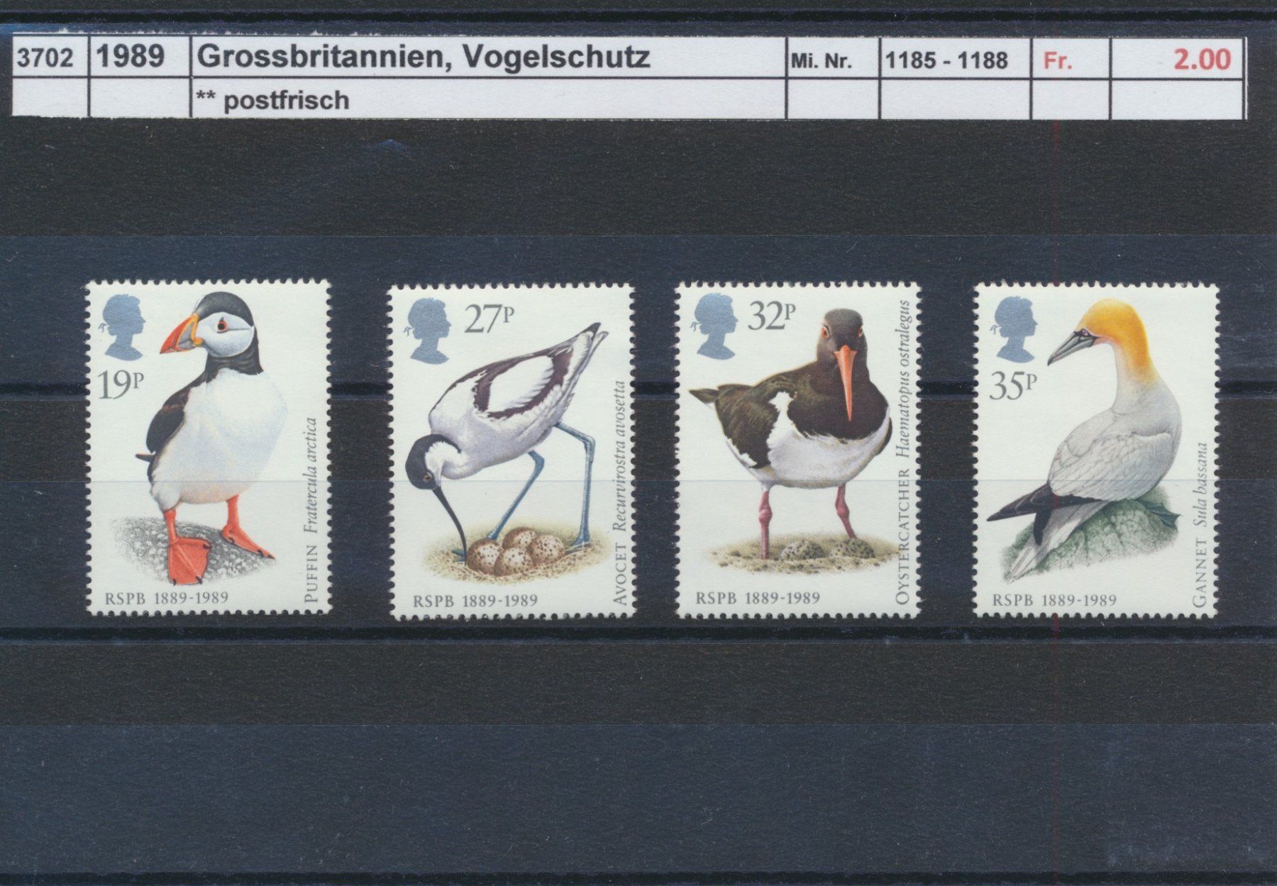 Tutti i francobolli: 1969 Grossbritannien, "Vogelschutz", ** postfrisch – Nuovo (secondo la descrizione) da Winterthur venduto da Zupogeru