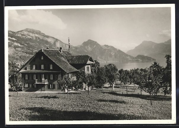 Cartoline postali: AK Weggis, An der Pension Friedheim – Usato da Berlin venduto da bartko-reher