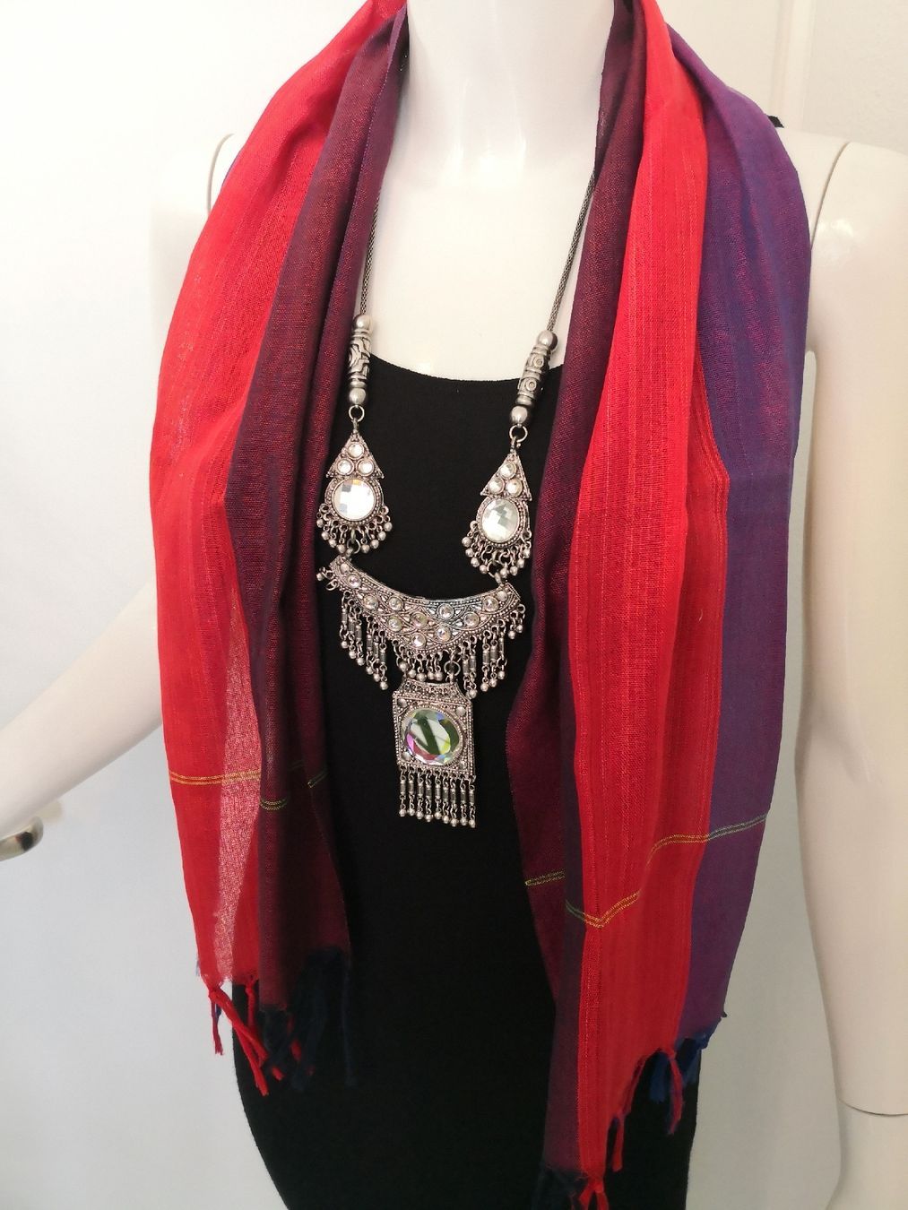 Foulards, Tücher & Schals: 🤩BOHO-CHIC SCHAL ROT-VIOLET NEU – Neu (gemäss Beschreibung) aus Olten von Naja-Twins-Twins 3