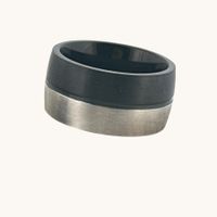 Edelstahlring, bicolor, Gr.58
